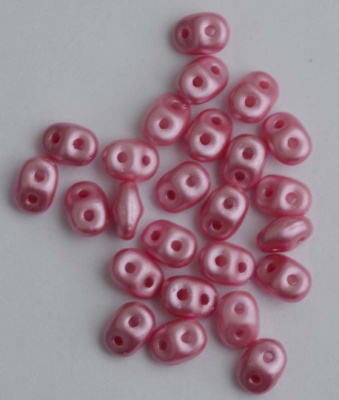 Superduo Pink Alabaster Pastel Pink Miniduo 02010-25008 Czech Beads x 10g